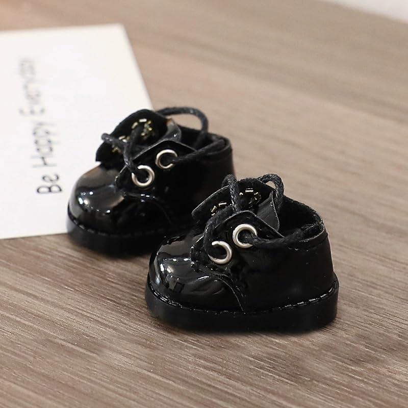 Jojedomo Compatible with Labubu Doll Shoes for 17cm Doll,Shoes Used for Labubu Accessories(P-Black) - Image 4